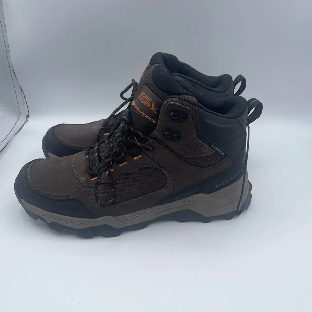 NEW Eddie Bauer Bonham Hiking Outdoor Boots MENS Brown Lace Up Leather SIZE 9.5‎